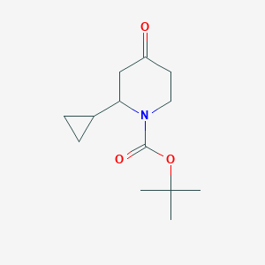 molecular formula C13H21NO3 B2669602 tert-Butyl 2-cyclopropyl-4-oxopiperidine-1-carboxylate CAS No. 1824101-68-9