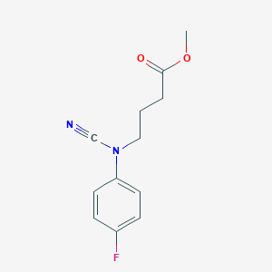 molecular formula C12H13FN2O2 B2669604 Methyl 4-(N-cyano-4-fluoroanilino)butanoate CAS No. 1935784-56-7