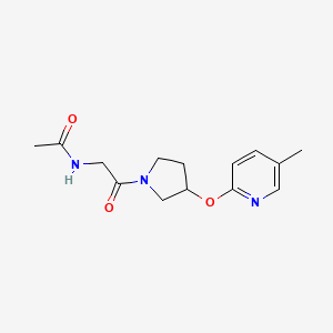molecular formula C14H19N3O3 B2669608 N-(2-(3-((5-methylpyridin-2-yl)oxy)pyrrolidin-1-yl)-2-oxoethyl)acetamide CAS No. 1903196-07-5