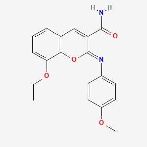 molecular formula C19H18N2O4 B2669612 8-ethoxy-2-[(4-methoxyphenyl)imino]-2H-chromene-3-carboxamide CAS No. 328555-80-2