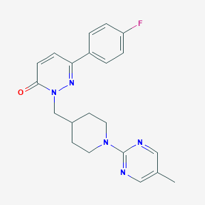 molecular formula C21H22FN5O B2669613 6-(4-Fluorophenyl)-2-[[1-(5-methylpyrimidin-2-yl)piperidin-4-yl]methyl]pyridazin-3-one CAS No. 2380080-38-4
