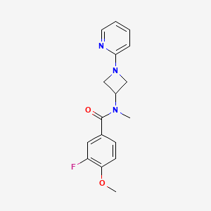 molecular formula C17H18FN3O2 B2669614 3-Fluoro-4-methoxy-N-methyl-N-(1-pyridin-2-ylazetidin-3-yl)benzamide CAS No. 2415525-21-0