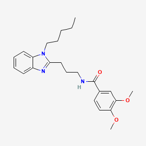 molecular formula C24H31N3O3 B2669623 3,4-dimethoxy-N-(3-(1-pentyl-1H-benzo[d]imidazol-2-yl)propyl)benzamide CAS No. 850925-42-7