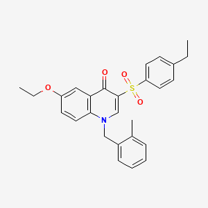 molecular formula C27H27NO4S B2669627 6-ethoxy-3-((4-ethylphenyl)sulfonyl)-1-(2-methylbenzyl)quinolin-4(1H)-one CAS No. 899213-45-7
