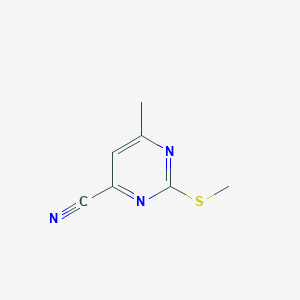 molecular formula C7H7N3S B2669628 6-甲基-2-甲硫基嘧啶-4-碳腈 CAS No. 65735-62-8