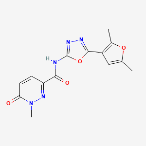 N-(5-(2,5-dimethylfuran-3-yl)-1,3,4-oxadiazol-2-yl)-1-methyl-6-oxo-1,6-dihydropyridazine-3-carboxamide
