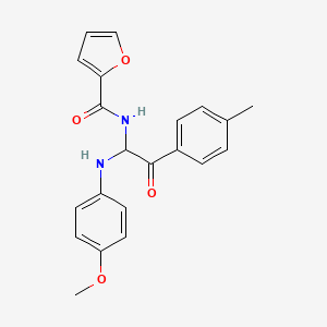 molecular formula C21H20N2O4 B2669631 N-[1-(4-methoxyanilino)-2-(4-methylphenyl)-2-oxoethyl]furan-2-carboxamide CAS No. 425645-37-0