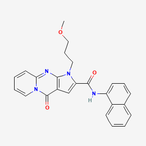 molecular formula C25H22N4O3 B2669636 1-(3-甲氧基丙基)-N-(萘-1-基)-4-氧代-1,4-二氢吡啶并[1,2-a]吡咯并[2,3-d]嘧啶-2-甲酰胺 CAS No. 902030-70-0