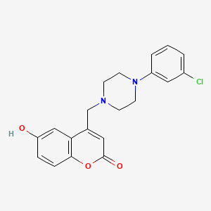 molecular formula C20H19ClN2O3 B2669639 4-[[4-(3-Chlorophenyl)piperazin-1-yl]methyl]-6-hydroxychromen-2-one CAS No. 859859-96-4