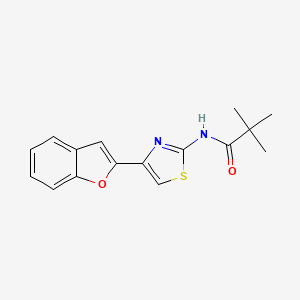 molecular formula C16H16N2O2S B2669645 N-(4-(苯并呋喃-2-基)噻唑-2-基)戊酰胺 CAS No. 923504-36-3