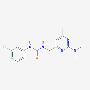 molecular formula C15H18ClN5O B2669647 1-(3-Chlorophenyl)-3-((2-(dimethylamino)-6-methylpyrimidin-4-yl)methyl)urea CAS No. 1797975-49-5