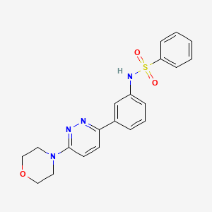 molecular formula C20H20N4O3S B2669652 N-[3-(6-morpholin-4-ylpyridazin-3-yl)phenyl]benzenesulfonamide CAS No. 904823-44-5