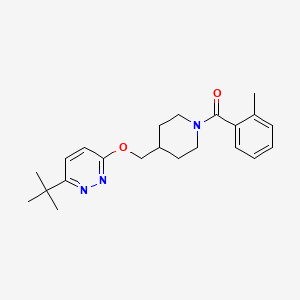 molecular formula C22H29N3O2 B2669656 [4-[(6-Tert-butylpyridazin-3-yl)oxymethyl]piperidin-1-yl]-(2-methylphenyl)methanone CAS No. 2320458-04-4
