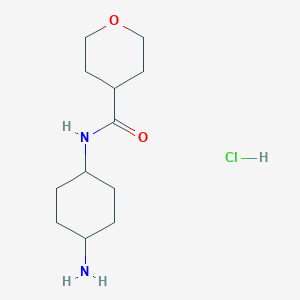 molecular formula C12H23ClN2O2 B2669660 N-[(1R*,4R*)-4-氨基环己基]-四氢-2H-吡喃-4-羧酰胺盐酸盐 CAS No. 1286263-78-2