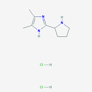 molecular formula C9H17Cl2N3 B2669663 4,5-dimethyl-2-(pyrrolidin-2-yl)-1H-imidazole dihydrochloride CAS No. 2094302-64-2