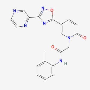 molecular formula C20H16N6O3 B2669664 N-(2-methylphenyl)-2-[2-oxo-5-(3-pyrazin-2-yl-1,2,4-oxadiazol-5-yl)pyridin-1(2H)-yl]acetamide CAS No. 1396758-51-2