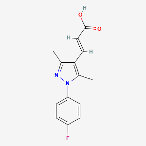 3-[1-(4-fluorophenyl)-3,5-dimethyl-1H-pyrazol-4-yl]prop-2-enoic acid