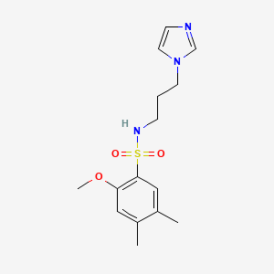 molecular formula C15H21N3O3S B2669669 (3-Imidazolylpropyl)[(2-methoxy-4,5-dimethylphenyl)sulfonyl]amine CAS No. 898640-89-6