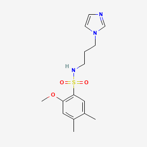 molecular formula C15H21N3O3S B2669669 (3-咪唑基丙基)[(2-甲氧基-4,5-二甲基苯基)磺酰]胺 CAS No. 898640-89-6