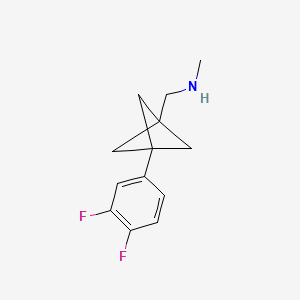 molecular formula C13H15F2N B2669673 1-[3-(3,4-Difluorophenyl)-1-bicyclo[1.1.1]pentanyl]-N-methylmethanamine CAS No. 2287341-54-0