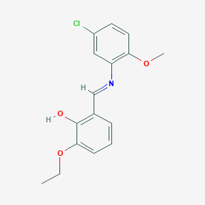 molecular formula C16H16ClNO3 B2669681 2-{(E)-[(5-chloro-2-methoxyphenyl)imino]methyl}-6-ethoxyphenol CAS No. 1232817-90-1