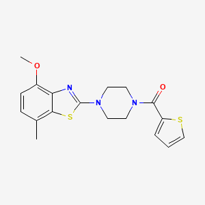 molecular formula C18H19N3O2S2 B2669688 (4-(4-Methoxy-7-methylbenzo[d]thiazol-2-yl)piperazin-1-yl)(thiophen-2-yl)methanone CAS No. 897486-92-9