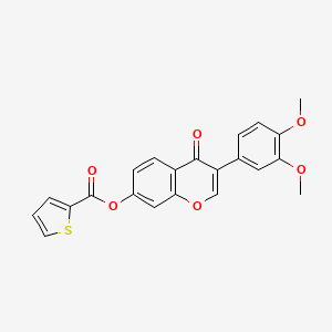 molecular formula C22H16O6S B2669689 3-(3,4-dimethoxyphenyl)-4-oxo-4H-chromen-7-yl thiophene-2-carboxylate CAS No. 637749-48-5