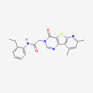 molecular formula C21H20N4O2S B2669690 2-(7,9-dimethyl-4-oxopyrido[3',2':4,5]thieno[3,2-d]pyrimidin-3(4H)-yl)-N-(2-ethylphenyl)acetamide CAS No. 946269-21-2