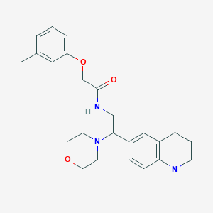 molecular formula C25H33N3O3 B2669699 N-(2-(1-methyl-1,2,3,4-tetrahydroquinolin-6-yl)-2-morpholinoethyl)-2-(m-tolyloxy)acetamide CAS No. 922010-62-6