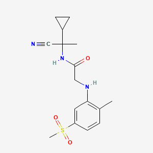 molecular formula C16H21N3O3S B2669706 N-(1-cyano-1-cyclopropylethyl)-2-[(5-methanesulfonyl-2-methylphenyl)amino]acetamide CAS No. 1197702-07-0