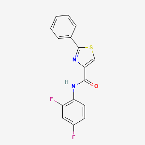 molecular formula C16H10F2N2OS B2669715 N-(2,4-difluorophenyl)-2-phenyl-1,3-thiazole-4-carboxamide CAS No. 303998-12-1