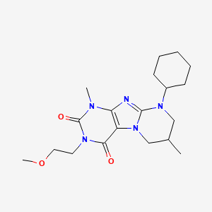 molecular formula C19H29N5O3 B2669717 9-环己基-3-(2-甲氧基乙基)-1,7-二甲基-7,8-二氢-6H-嘌呤并[7,8-a]嘧啶-2,4-二酮 CAS No. 876899-42-2