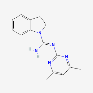 molecular formula C15H17N5 B2669718 N-(4,6-dimethylpyrimidin-2-yl)indoline-1-carboximidamide CAS No. 664371-35-1