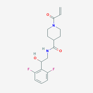 molecular formula C17H20F2N2O3 B2669720 N-[2-(2,6-Difluorophenyl)-2-hydroxyethyl]-1-prop-2-enoylpiperidine-4-carboxamide CAS No. 2361810-16-2