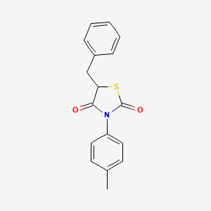 molecular formula C17H15NO2S B2669724 5-Benzyl-3-(4-methylphenyl)-1,3-thiazolidine-2,4-dione CAS No. 638143-11-0