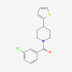 molecular formula C16H16ClNOS B2669726 (3-氯苯基)(4-(噻吩-2-基)哌啶-1-基)甲酮 CAS No. 1396715-60-8