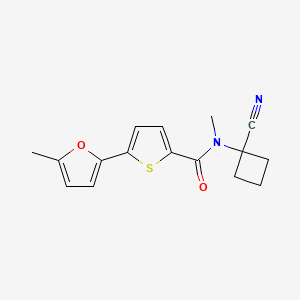 molecular formula C16H16N2O2S B2669728 N-(1-Cyanocyclobutyl)-N-methyl-5-(5-methylfuran-2-YL)thiophene-2-carboxamide CAS No. 1645402-98-7