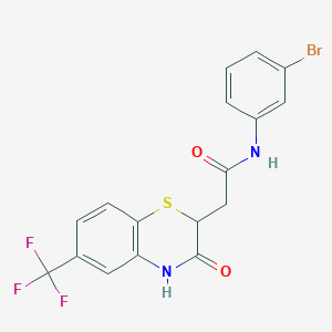 molecular formula C17H12BrF3N2O2S B2669730 N-(3-bromophenyl)-2-[3-oxo-6-(trifluoromethyl)-3,4-dihydro-2H-1,4-benzothiazin-2-yl]acetamide CAS No. 1105213-65-7