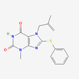 molecular formula C16H16N4O2S B2669732 3-Methyl-7-(2-methylprop-2-enyl)-8-phenylsulfanylpurine-2,6-dione CAS No. 672944-74-0