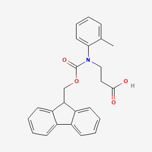 molecular formula C25H23NO4 B2669733 3-[N-(9H-芴-9-基甲氧基羰基)-2-甲基苯胺基]丙酸 CAS No. 1341066-99-6