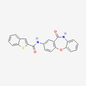 molecular formula C22H14N2O3S B2669736 N-(11-oxo-10,11-dihydrodibenzo[b,f][1,4]oxazepin-2-yl)benzo[b]thiophene-2-carboxamide CAS No. 2034422-33-6