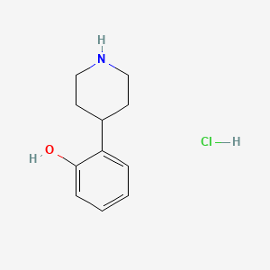 molecular formula C11H16ClNO B2669739 2-(Piperidin-4-yl)phenol hydrochloride CAS No. 1616370-88-7