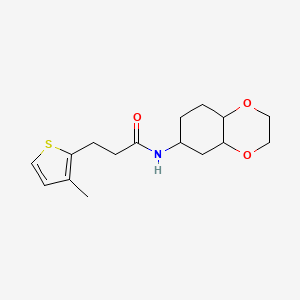 molecular formula C16H23NO3S B2669746 3-(3-甲基噻吩-2-基)-N-(八氢苯并[b][1,4]二噁烷-6-基)丙酰胺 CAS No. 1902937-71-6