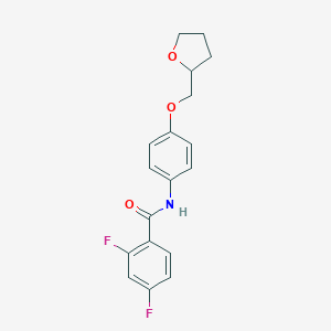 molecular formula C18H17F2NO3 B266975 2,4-difluoro-N-[4-(tetrahydro-2-furanylmethoxy)phenyl]benzamide 