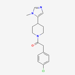 molecular formula C17H20ClN3O B2669761 2-(4-Chlorophenyl)-1-[4-(3-methylimidazol-4-yl)piperidin-1-yl]ethanone CAS No. 2320380-57-0