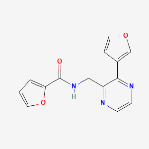 molecular formula C14H11N3O3 B2669770 N-((3-(呋喃-3-基)吡嘧啶-2-基)甲基)呋喃-2-甲酰胺 CAS No. 2034499-46-0