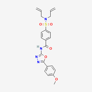 molecular formula C22H22N4O5S B2669778 4-(N,N-diallylsulfamoyl)-N-(5-(4-methoxyphenyl)-1,3,4-oxadiazol-2-yl)benzamide CAS No. 442881-16-5