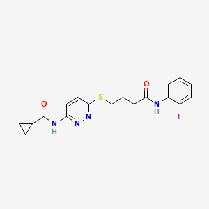 N-(6-((4-((2-fluorophenyl)amino)-4-oxobutyl)thio)pyridazin-3-yl)cyclopropanecarboxamide