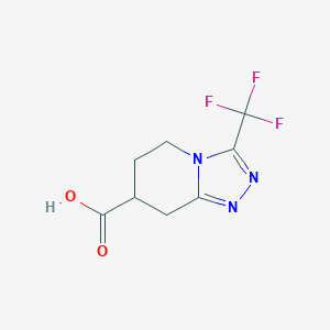 molecular formula C8H8F3N3O2 B2669784 3-(Trifluoromethyl)-5,6,7,8-tetrahydro-[1,2,4]triazolo[4,3-a]pyridine-7-carboxylic acid CAS No. 1620564-62-6