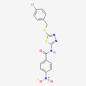 molecular formula C16H11ClN4O3S2 B2669790 N-(5-((4-氯苄基)硫代)-1,3,4-噻二唑-2-基)-4-硝基苯甲酰胺 CAS No. 532418-28-3